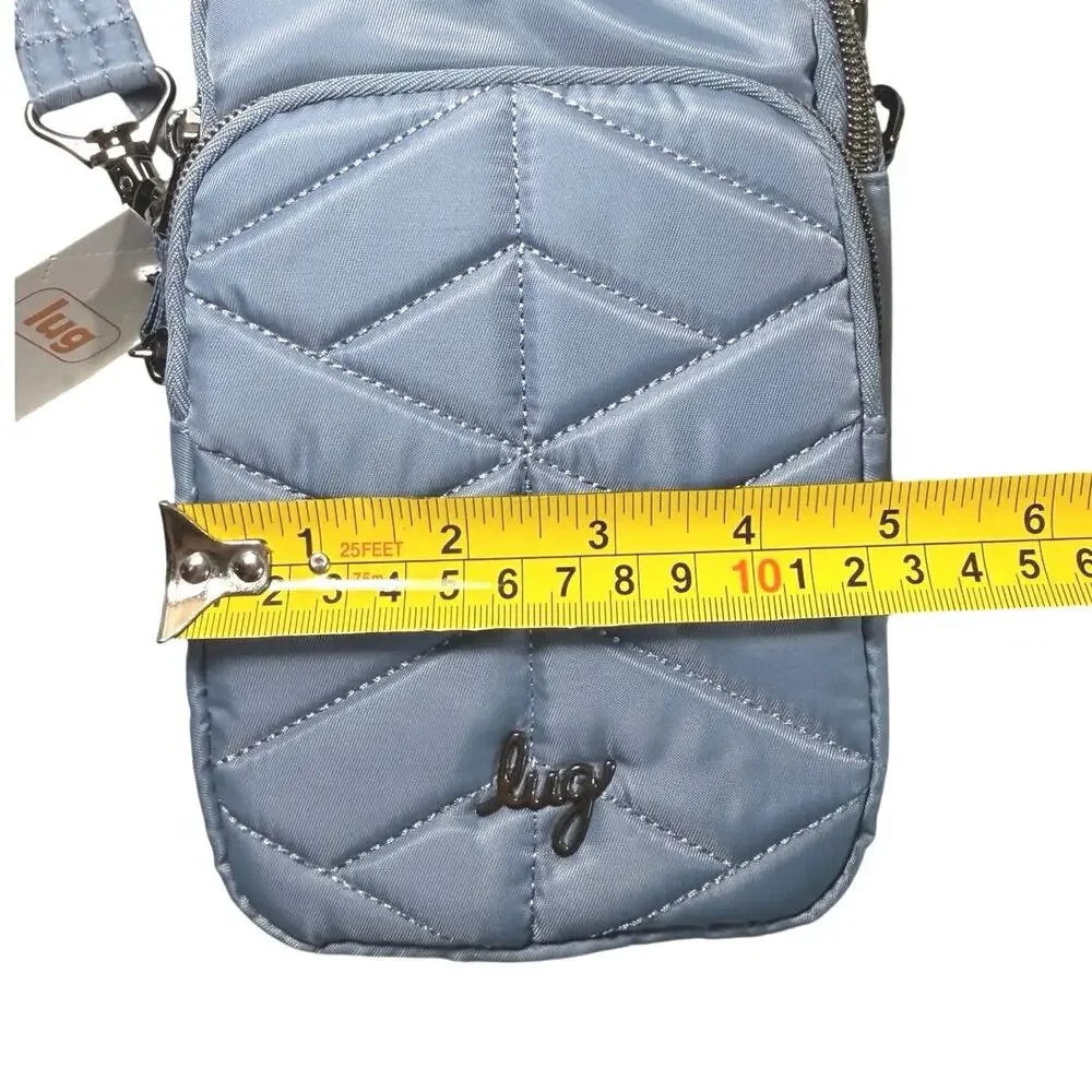 NWT Lug SKEETER MINI M2 Quilted Satin Light Blue Moon Crossbody Convertible Bag